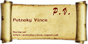 Putnoky Vince névjegykártya