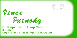 vince putnoky business card